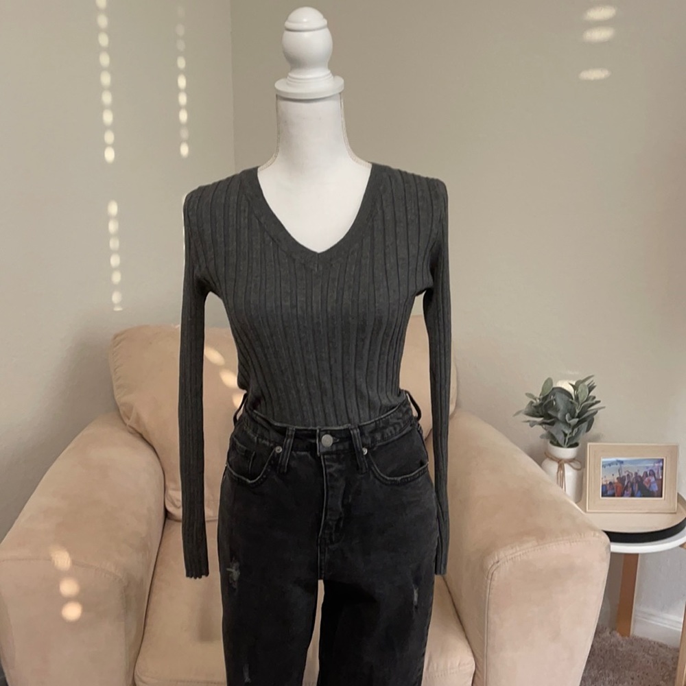 Grey knit sweater